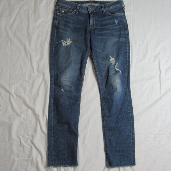 Lucky Brand LOLITA SKINNY Blue Raw Hem Distressed Jeans Women's 6 28 - Picture 7 of 9